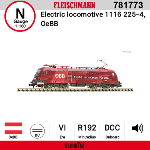 Fleischmann N ÖBB 1116 225-4 RailJet bunt 781773 NEU OVP Sound