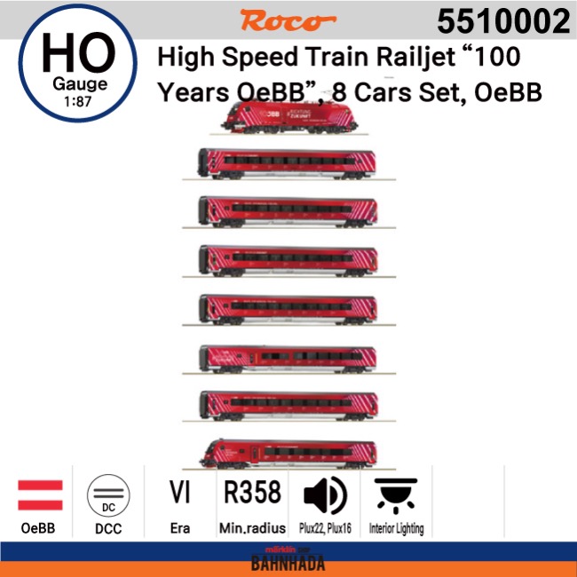ROCO HO 5510002 High Speed Train Railjet 