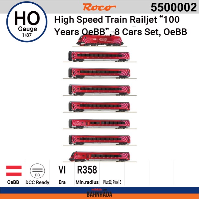 ROCO HO 5500002 High Speed Train Railjet 